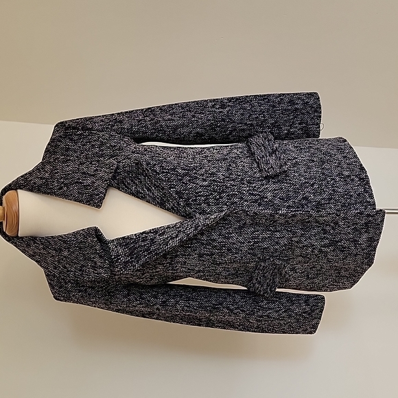 NWT BCBGeneration Black, Purple & White Tweed Wool Pea Coat Size: S - Picture 2 of 15